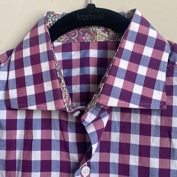 J. Hilburn by Tessitura Monti Checkered Button Front Shirt M - Picture 2 of 8